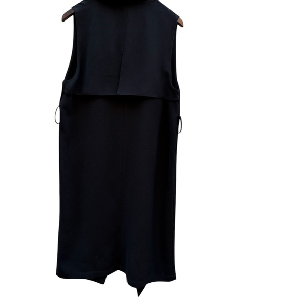 8PM Made in Italy Jolana Black Open Front Long Vest Size Small NWT - Picture 4 of 15